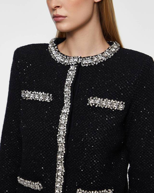 Self-Portrait Kofta Knit Sequin Svart S