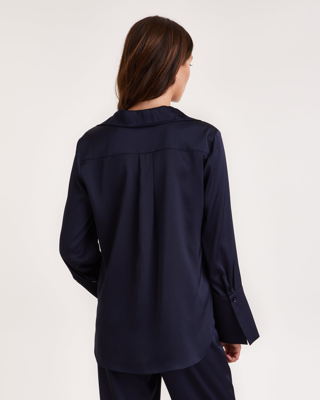 Wakakuu Icons Blus Maria Satin Navy S