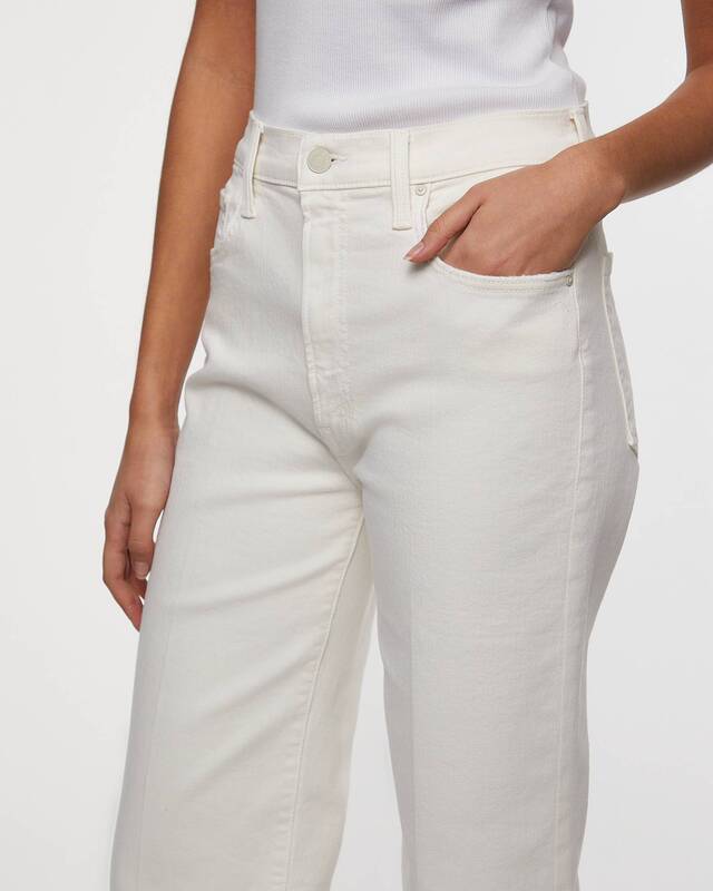 Mother Denim Jeans The Rambler Zip Ankle White 31