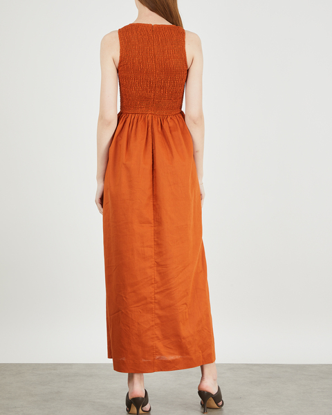 Klänning Velvet Smock Caramel 2