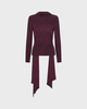 ROTATE  Topp Long-Sleeved Scarf Burgundy 36