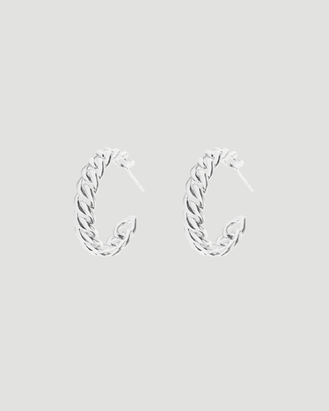 Earring Curb Hoop 25 mm Silver ONESIZE 1
