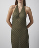 Malina Kjole Esra Knitted Halterneck Maxi Oliv M