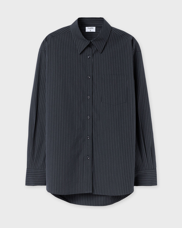 Filippa K Shirt Sammy Pinstripe Charcoal 36