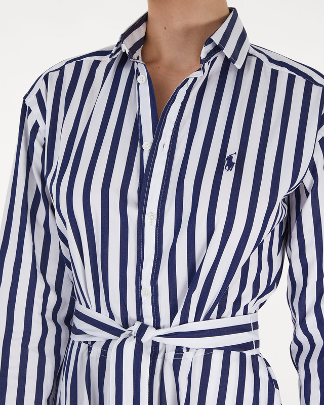 POLO Ralph Lauren Klänning Long Sleeved Day Vit/navy US 10 (EUR 42)