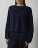 Soft Goat Genser Brushed Crewneck Navy XS
