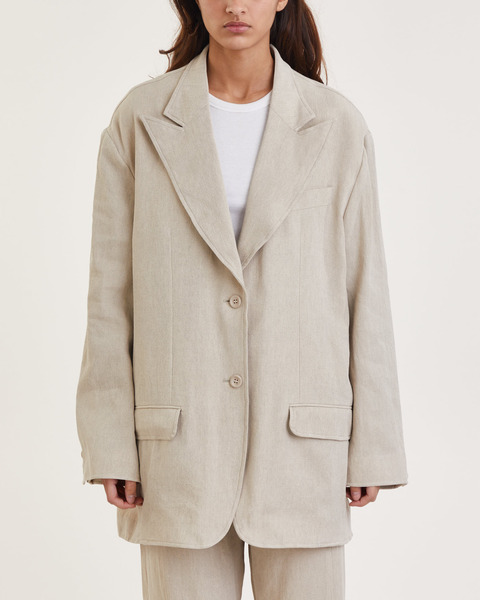 Blazer Linen Single Breasted  Sand 1