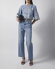 FARM Rio Blouse Denim Richelieux Cropped Denim XS