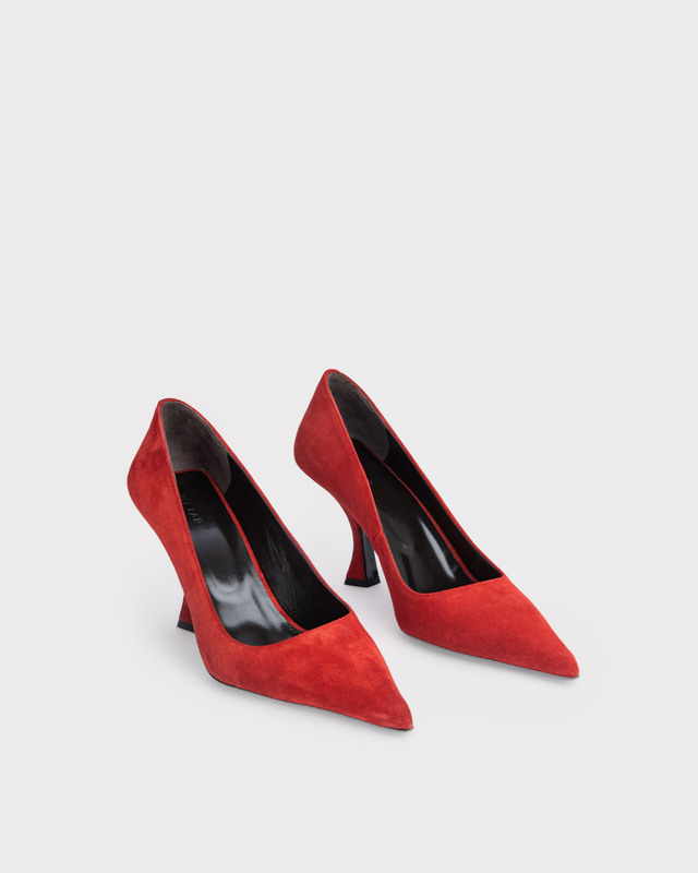 By Far Pumps Viva Pomodoro Suede Leather Red EUR 41