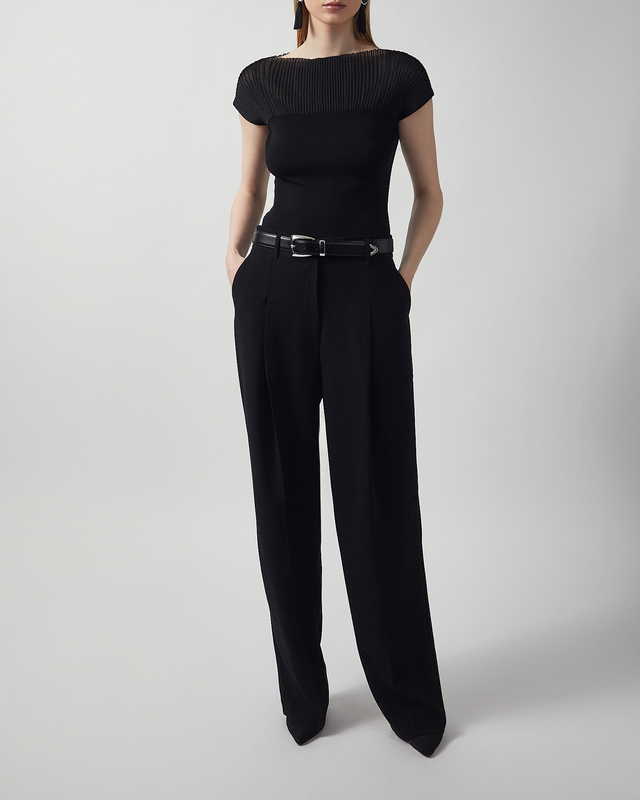 Dagmar Top Contrast Knit Black S