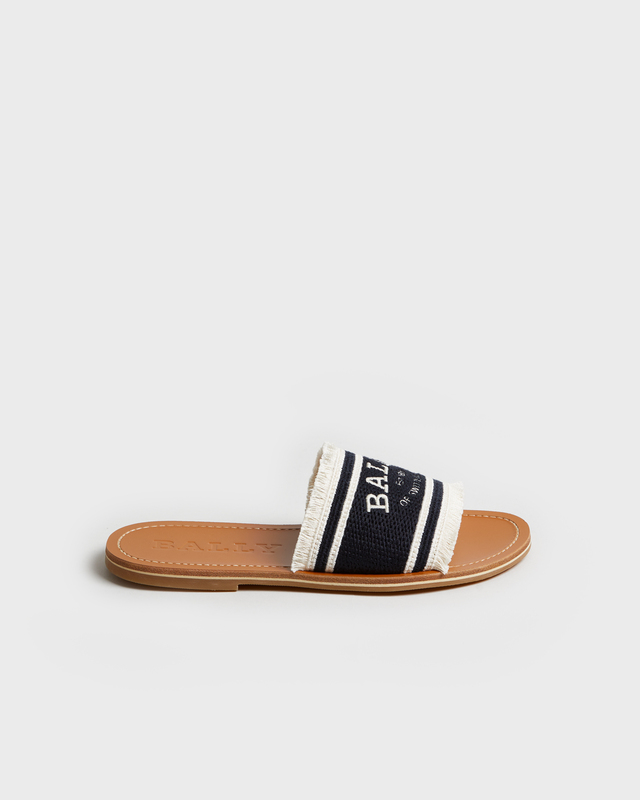 Bally Sandals Bianka Flat Svart/vit EUR 38