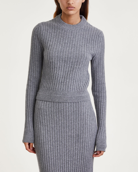 Tröja Wool Rib Ljusgrå 1