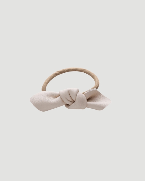 Leather Bow Small Hair Tie Cream ONESIZE 1