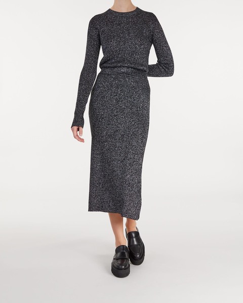 Kjol Lurex Skirt Silver/svart 2