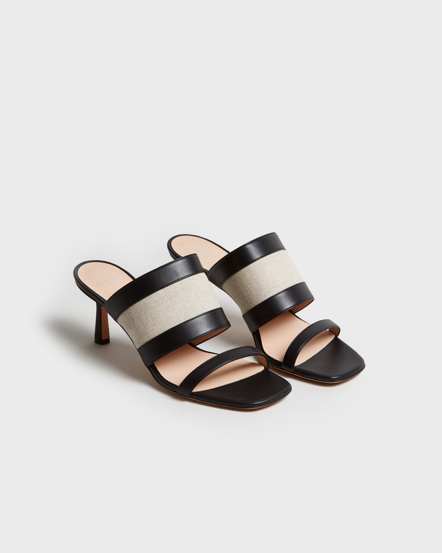 Bally Sandalett Bianka Canvas  Svart/beige EUR 39
