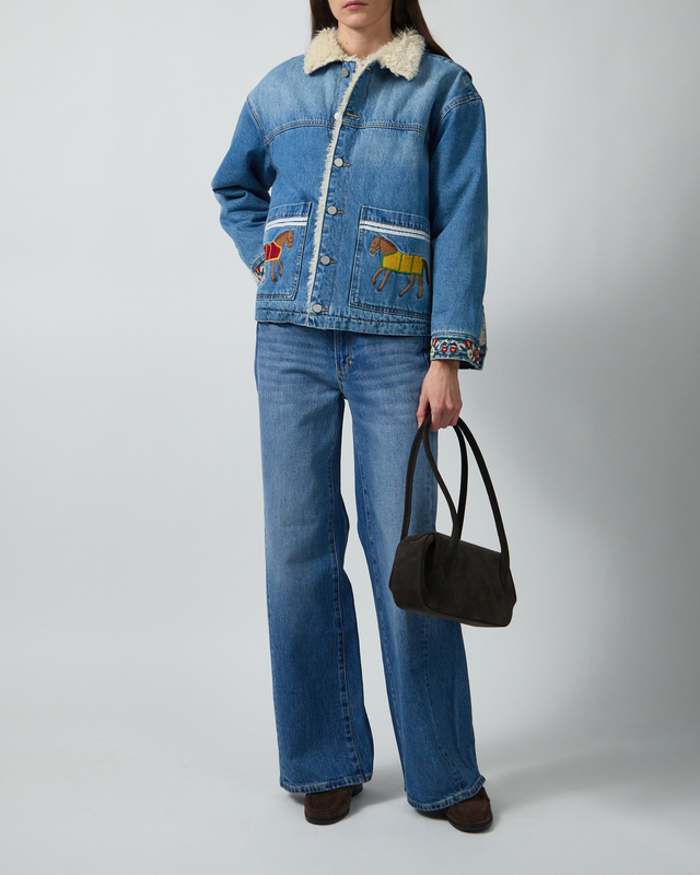 Found Jakke Horse Equine Denim Work Vintage Blue M