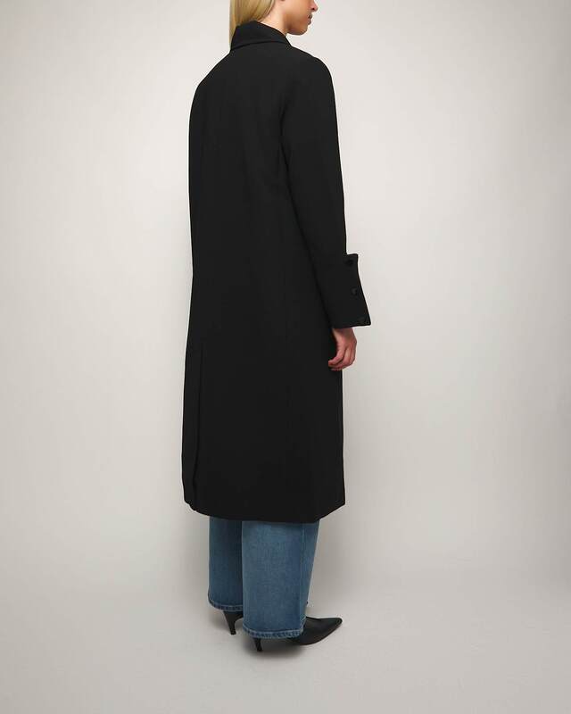 Ganni Coat Bonded Crepe Black 34