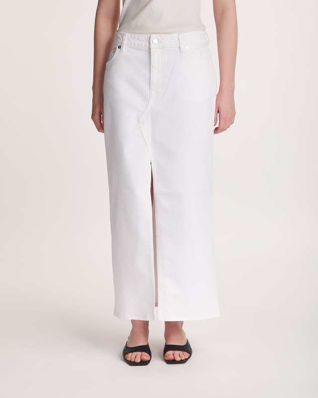 Filippa K Skirt Long Slit Denim White 38