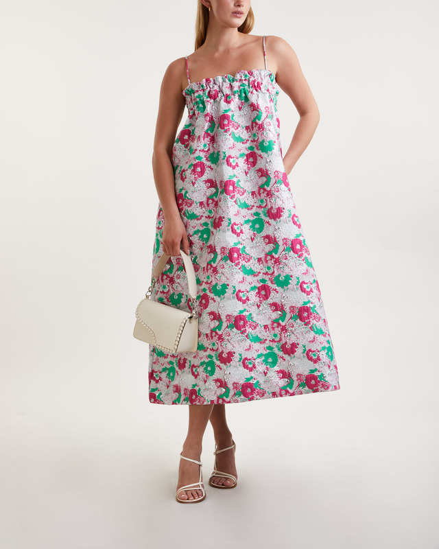 Ganni Jacquard Strap Klänning  Ljusrosa 34