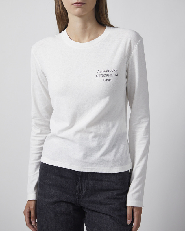 Acne Studios T-shirt Distressed Logo Offwhite XXS/XS
