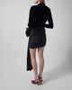 ROTATE Birger Christensen Dress Velvet Bow Mini Black 34