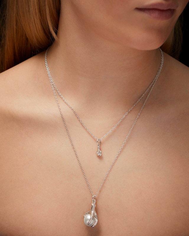 Maria Nilsdotter Necklace Tiny Claw Pearl Silver ONESIZE