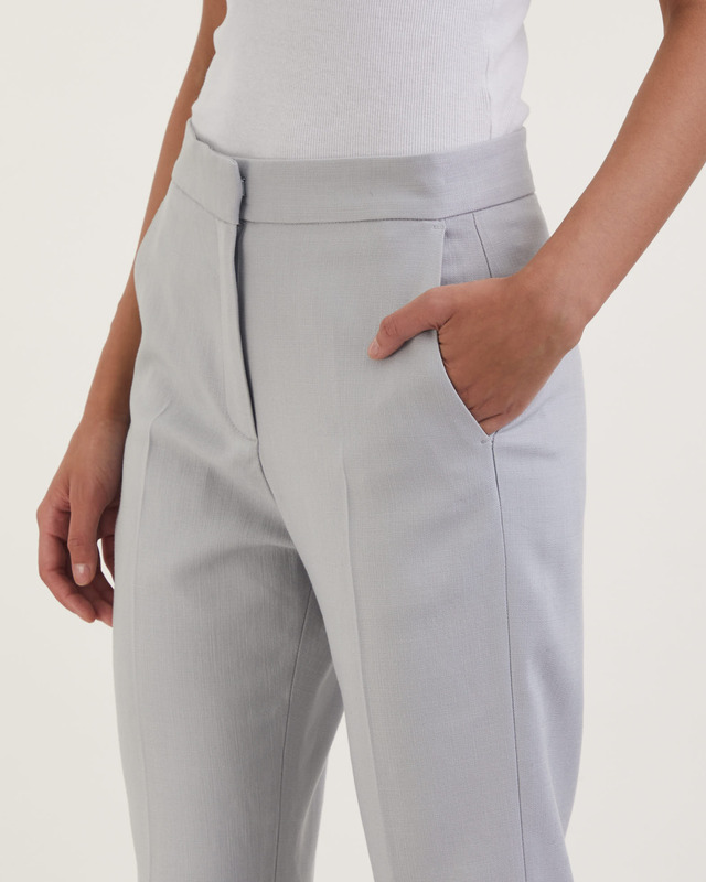 Dagmar Trousers Kick Flare Suit Pant Grå/blå 40