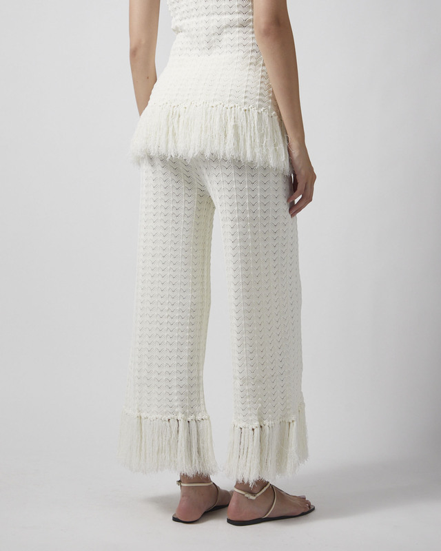Malina Byxor Alycia Knitted Fringe White L