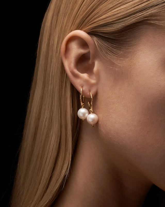 Maria Nilsdotter Earring Pierced Pearl Guld ONESIZE