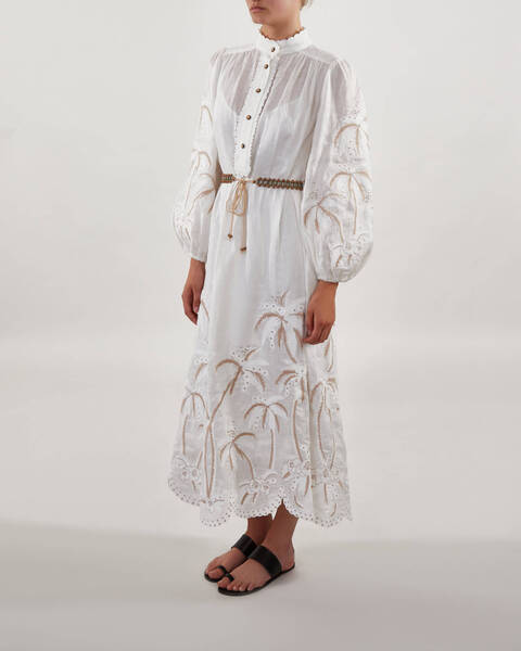 Dress Lyre Embroidered Midi Ivory 2