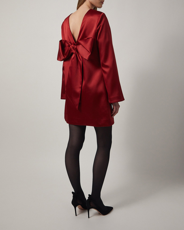 Malina Dress Elna Bow Mini Röd 34