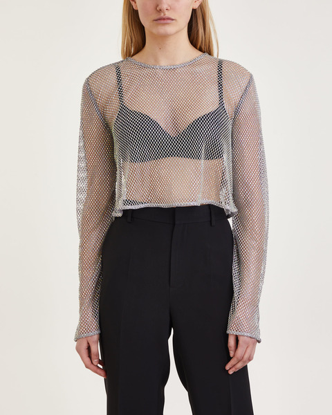 Top Embellished Mesh  Silver 1