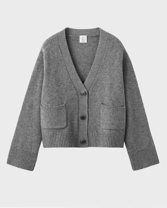 Almada Label Cardigan Beja Grå XL