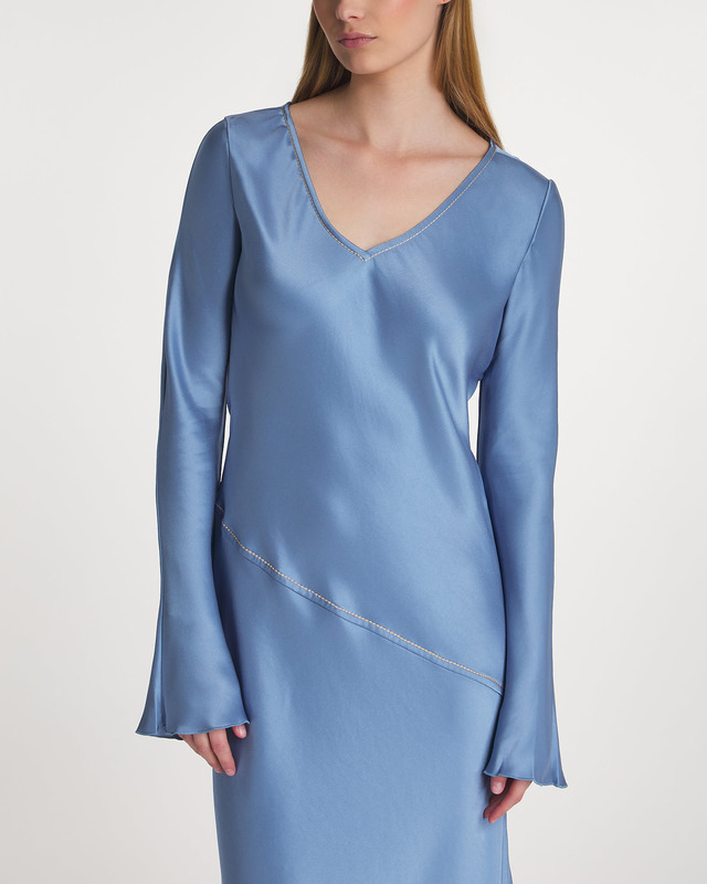 Acne Studios Klänning Satin Midi Dusty blue 38