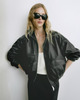 Wakakuu Icons Jacket Leather Funnel Neck Black L
