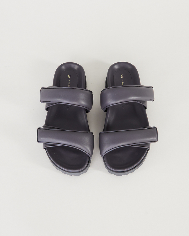 Gia Borghini Sandal double strap matte lamb leather Grey EUR 36