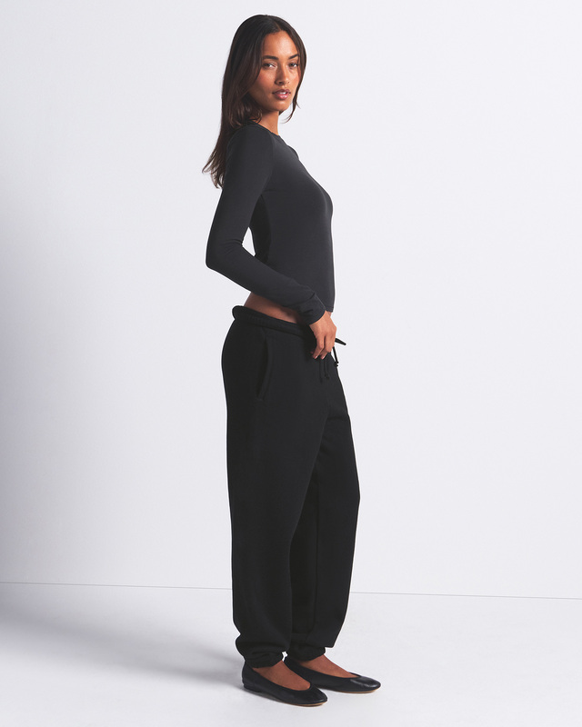 Skims T-shirt Cotton Jersey Long Sleeve Soot XL
