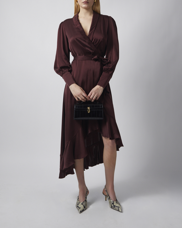 Zimmermann Dress Silk Wrap Midi  Mahogny  1 (S-M)