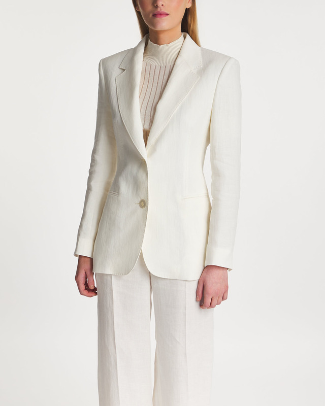 Max Mara Studio Blazer Vandea Linen White IT 38 (EUR 32)