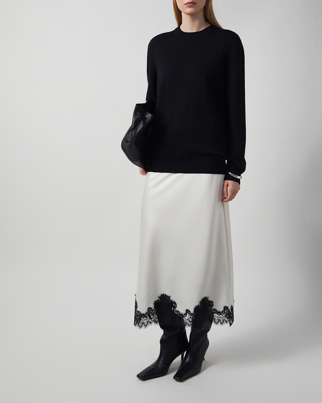 Jil Sander Sweater Midweight Wool Crew-Neck Black 40