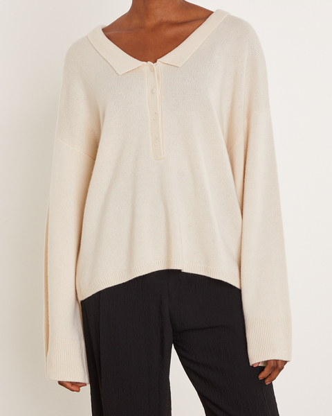 Cashmere Sweater Polo Shirt Offwhite 1