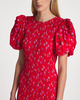 ROTATE Birger Christensen Klänning Printed Puff Sleeve Röd 42