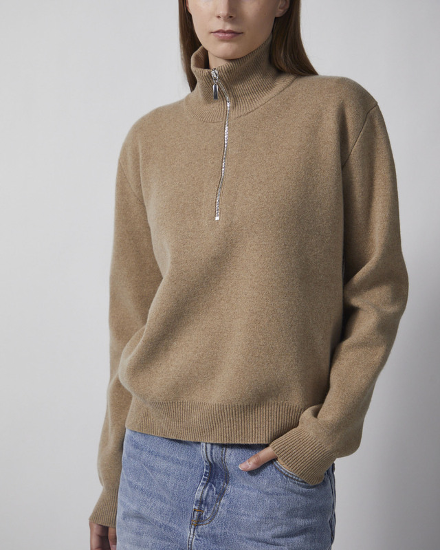 RÓHE Polotröja Zipped mouliné Camel 38
