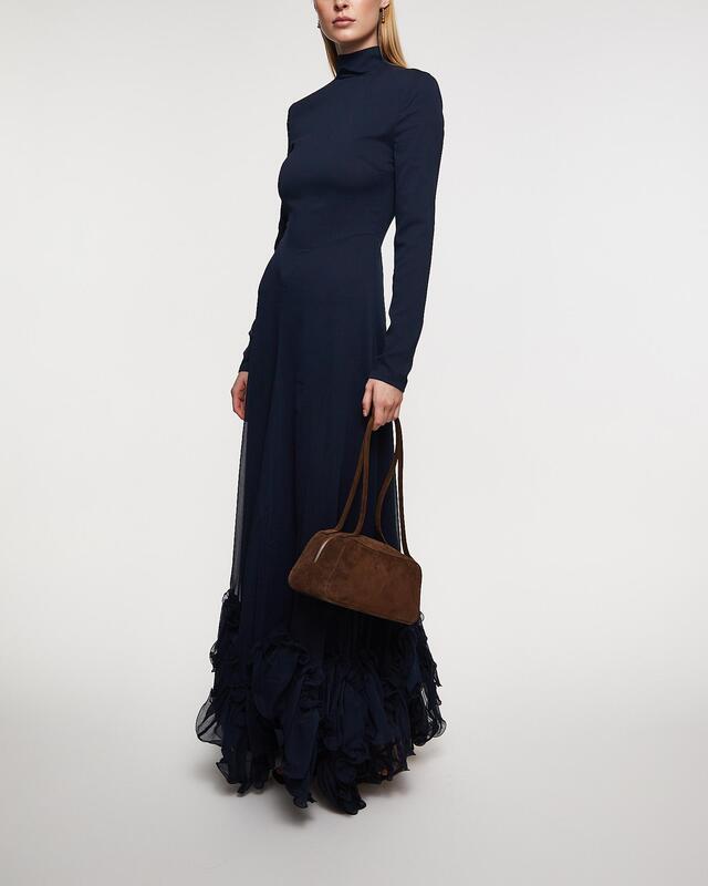 ROTATE Birger Christensen Klänning Chiffon Maxi Ruffle  Blå 34