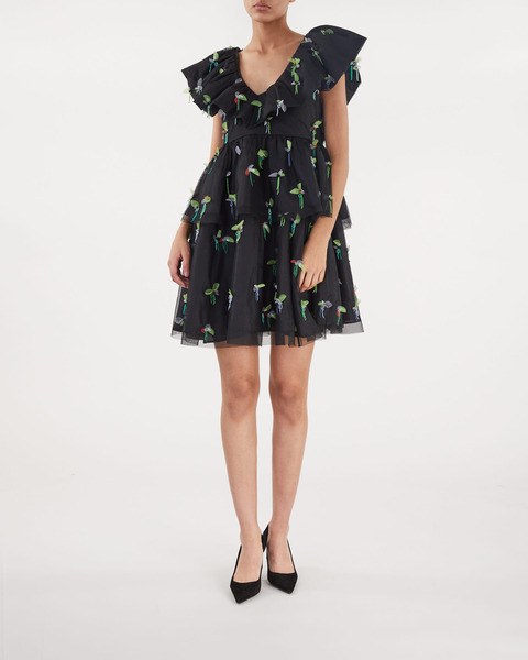 Embellised Mesh Mini Dress Svart 2