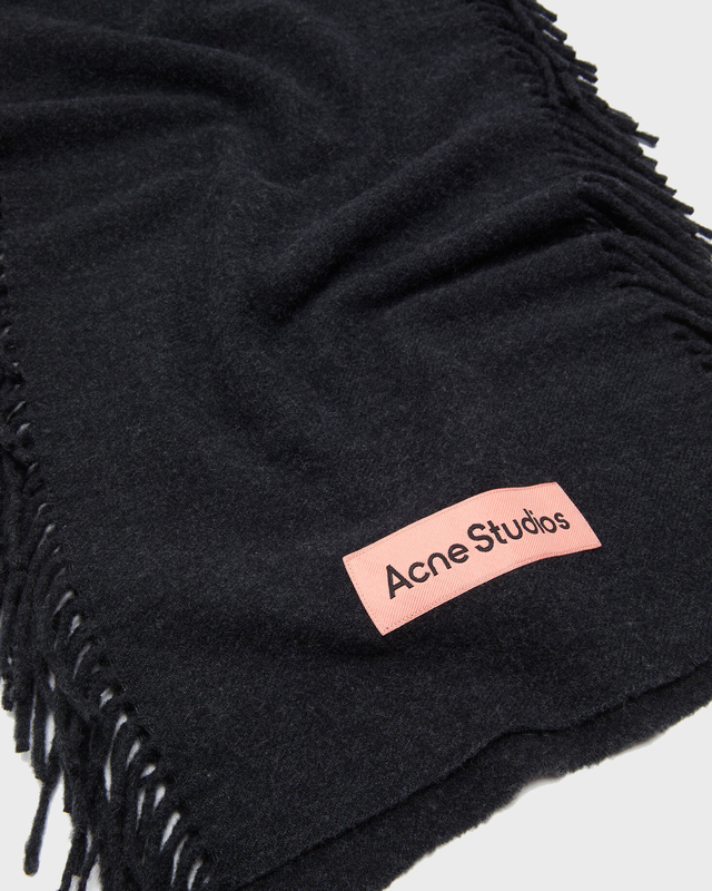 Acne Studios Scarf Soft Wool Fringed Black ONESIZE