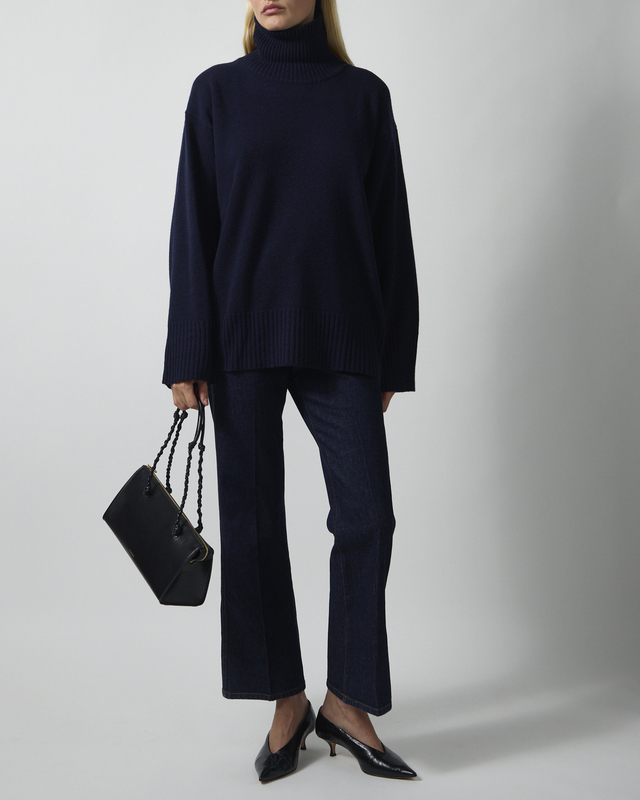 Dagmar Sweater Soft Wool Turtleneck Navy XS