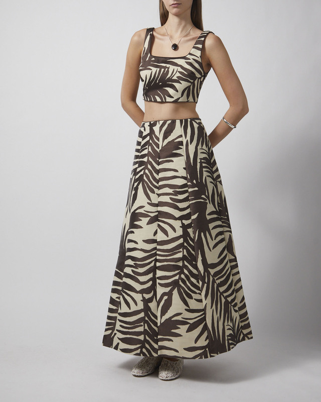 Malina Topp Mereya Jacquard Cropped Vit/brun 34