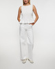 Ganni Top Cotton Poplin Smock Tie String White 38