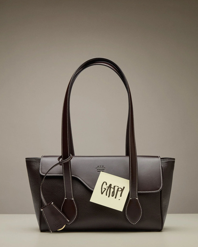 ATP Atelier Bag Eira Contrast Stitch Grained Leather Valnöt ONESIZE